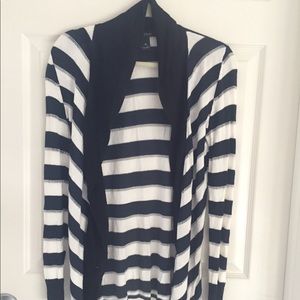 White House Black Market black and white cardigan